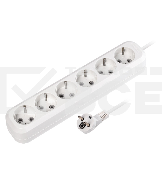 Удлинитель Smartbuy, 6 гнезд 10 метров 16А/3,5 кВт с заземлением ПВС 3х1,0 (SBE-16-6-10-Z)