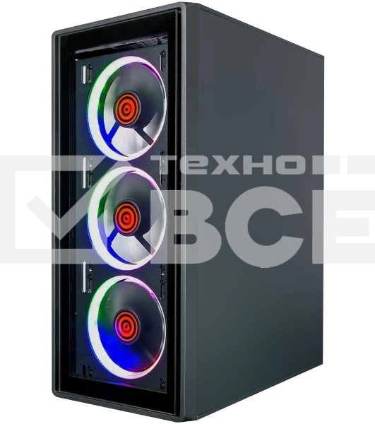Компьютерный корпус Ginzzu CL325 ATX FAN 4*RR4 FRGb передняя панель Стекло