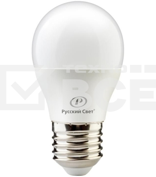 Лампа светодиодная RS G45 E27 8W 220-240V 2700К 8Вт 800лм Ra 90 шар Русский Свет 15010445048