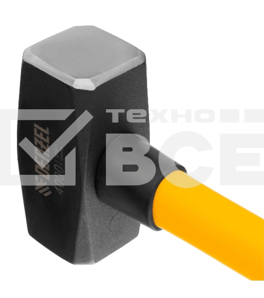 Кувалда Denzel 4000 г, кованая, фибергласовая рукоятка c TPR покрытием, 880 мм