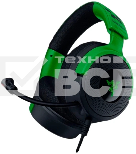 Гарнитура Razer Kraken V4 X зеленый/чёрный, проводная, подсветка