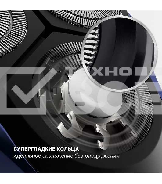 Бритва PMR 0309RC wet&dry PRO 5 blades+ электрическая (Polaris) , Черный/Синий хром
