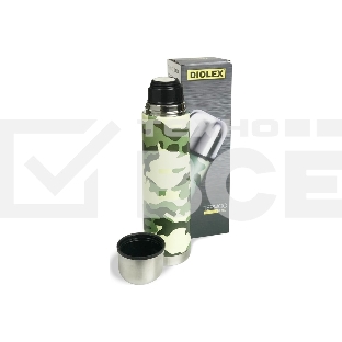 Термос Diolex DX-750-3 750 мл, милитари, из нержавеющей стали с узким горлом