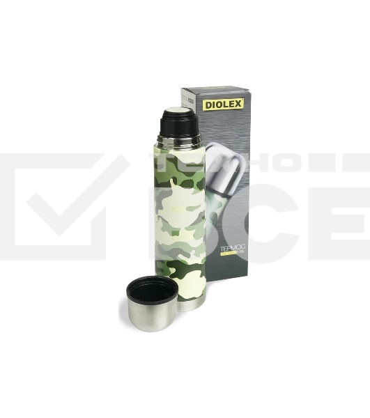 Термос Diolex DX-750-3 750 мл, милитари, из нержавеющей стали с узким горлом