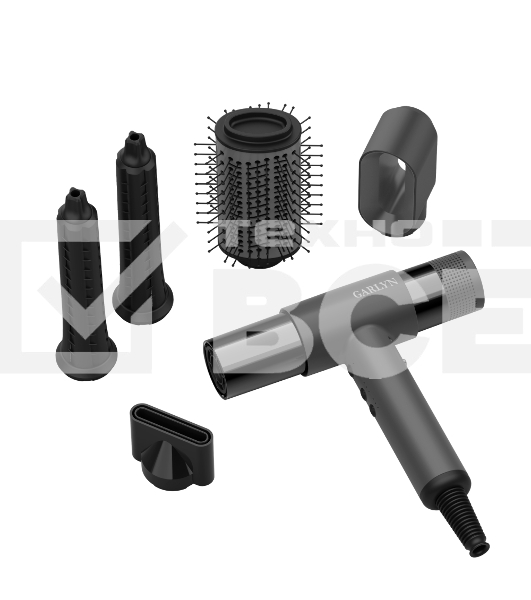 Фен GARLYN Air Multi Pro серый/черный, 1800 Вт, ионизация