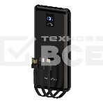 Внешний аккумулятор Maxvi PB10-11 10000 мАч черный 3A, встроенные кабели USB A/Type-C/Lightning, фото13