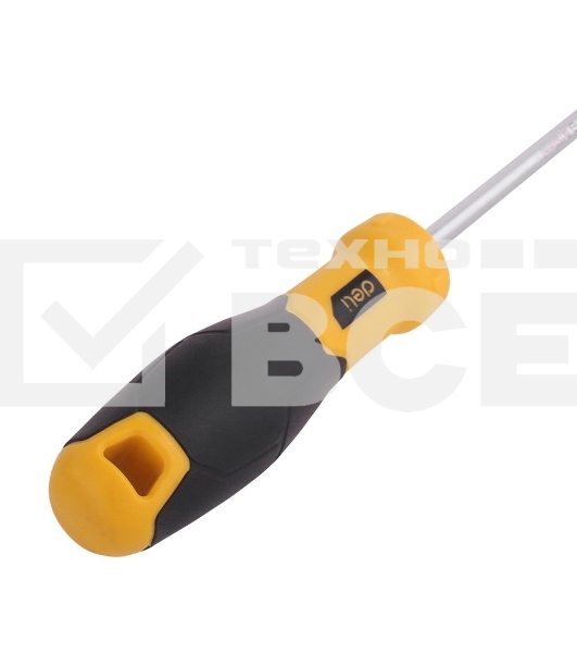 Отвертка шлицевая Deli DL6361501 6х150мм Материал: CR-V. Двухкомпонентная ручка. Хромированная