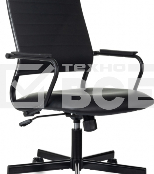 Кресло руководителя Бюрократ CH BALANCE черный, экокожа, крестов. металл черный