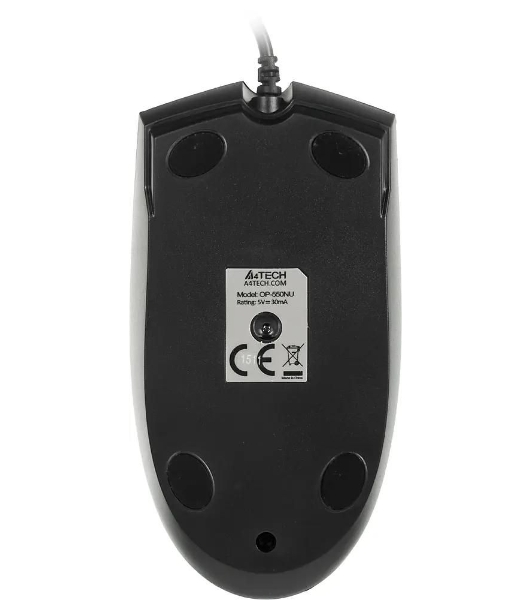 Мышь проводная A4Tech OP-550NU черный, 1000 dpi, USB, кнопки - 3