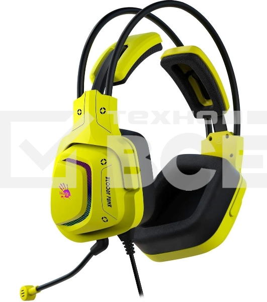 Гарнитура проводная с микрофоном A4Tech Bloody G575 Punk желтый/черный 2м мониторные USB оголовье (G575 PUNK)