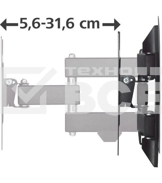 Кронштейн для телевизора Hama 00220822 черный 19'-48' макс.20кг настенный поворотно-выдвижной и наклонный