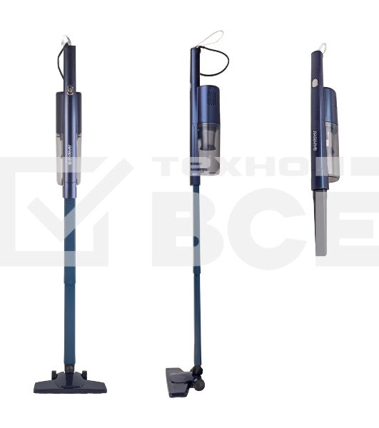 Пылесос вертикальный Endever SkyClean VC-298 темно-синий, питание от сети, 450 Вт, уборка сухая, пылесборник 0.5 л