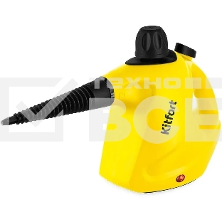Пароочиститель ручной Kitfort КТ-9138-3 1050Вт черный/желтый
