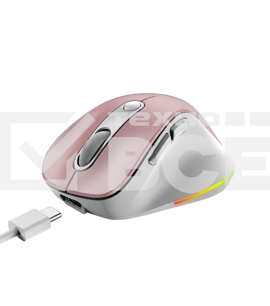 Мышь беспроводная Genius Ergo 9000S Pro розовый, 2400 dpi, радиоканал, Bluetooth, USB, кнопки - 6