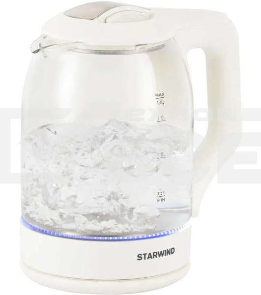 Чайник электрический StarWind SKG1056 1,8 л, 2000 Вт, белый/прозрачный