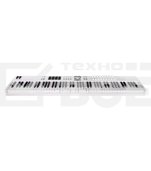 Клавиатура MIDI [231541] Arturia [KeyLab Essential 88 mk3 White] 88 клавиш, LCD дисплей, 9 энкодеров, 8 пэдов, 9 фейдеров, 12 кнопок управления, колеса высоты тона и модуляции, 1/4