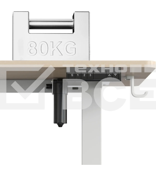 Стол для компьютера Cactus угловой подъемный столешница МДФ, белый дуб каркас белый 140x72x60 см (CS-EDXL-WWD)