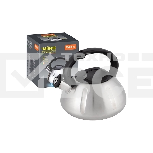 Чайник для плиты из нерж. стали MALLONY MAL-066, 3 литра, цельнометаллический, матовый, со свистком (910086)