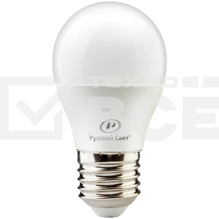 Лампа светодиодная RS G45 E27 6W 220-240V 4000К 6Вт 600лм Ra 90 шар Русский Свет 15010445047