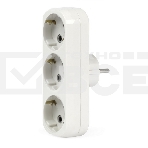 Тройник Smartbuy (SBE-16-A02-3z) 3 гнезда с заземлением плоский 16А 250B, фото 1