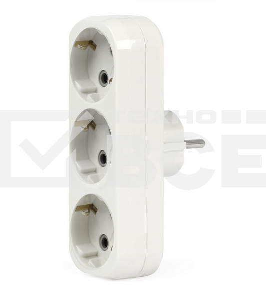 Тройник Smartbuy (SBE-16-A02-3z) 3 гнезда с заземлением плоский 16А 250B
