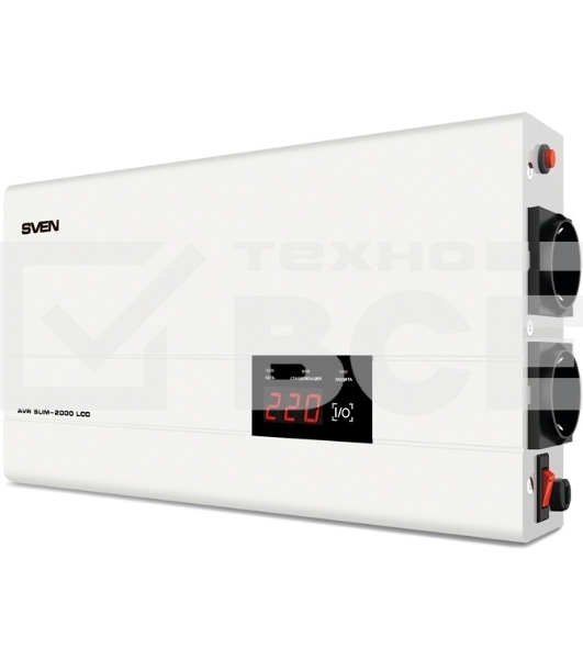 Сетевые фильтры SVEN Стабилизатор напряжения AVR SLIM-2000 LCD