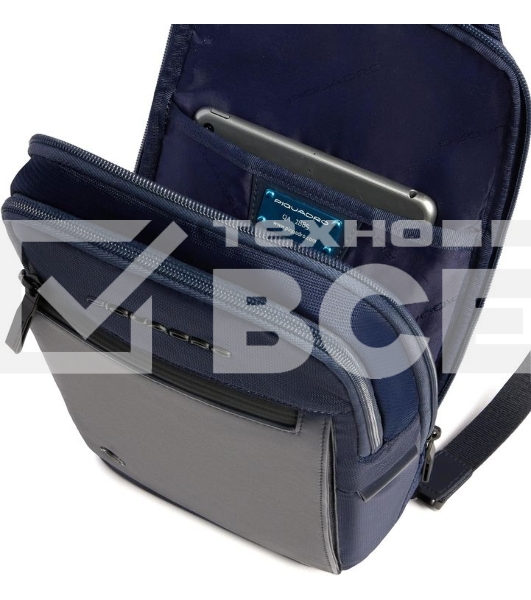 Рюкзак слинг мужской Piquadro Orion CA6625S136/BLU синий ткань/натур.кожа