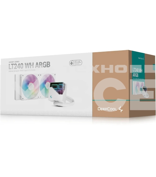 Система жидкостного охлаждения DEEPCOOL LT240 ARGB белый, 120 мм, алюминий/медь, 2400 об/мин, 38.71 дБ, 4 pin, 280 Вт