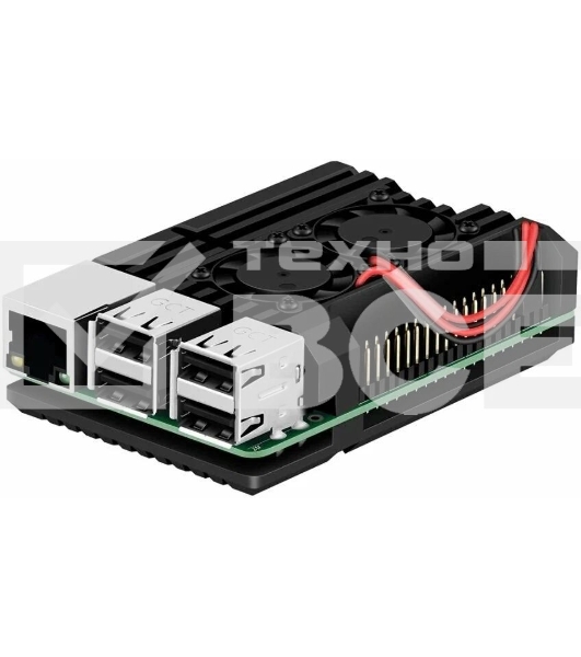 Корпус ACD RA503 Aluminum Case with Double Fans for Raspberry Pi 4B, Black