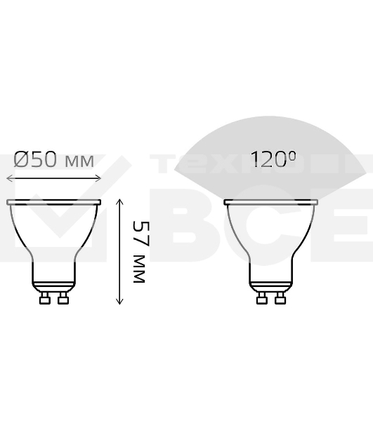 Лампа светодиодная Gauss Led MR16 GU10-dim 5Вт 4100К диммируемая 101506205-D