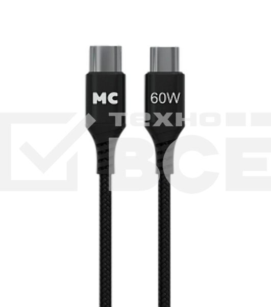 Кабель MORE CHOICE (4620202554093) K69aa 2м USB 3.0A PD 60W для Type-C Type-C- 2м, черный