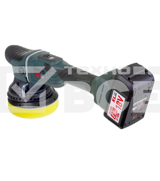 Профессиональная бесщеточная полировальная машина аккумуляторная KLPRO KLPS18B-80 (18В, Li-ion-2шт, 8.0А·ч, 125мм, М14, 2000-4800 об/мин З/У,сумка)