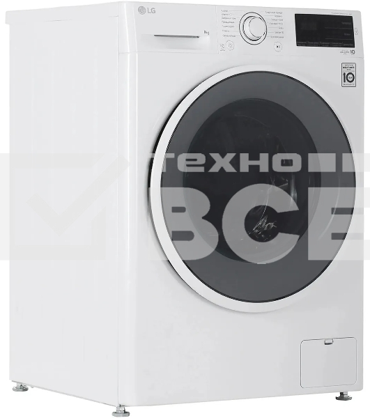 Стиральная машина LG F2J6TN0W 8кг, отжим: 1200об/мин, класс стирки: A, класс отжима: B, дисплей, защита от детей, белый