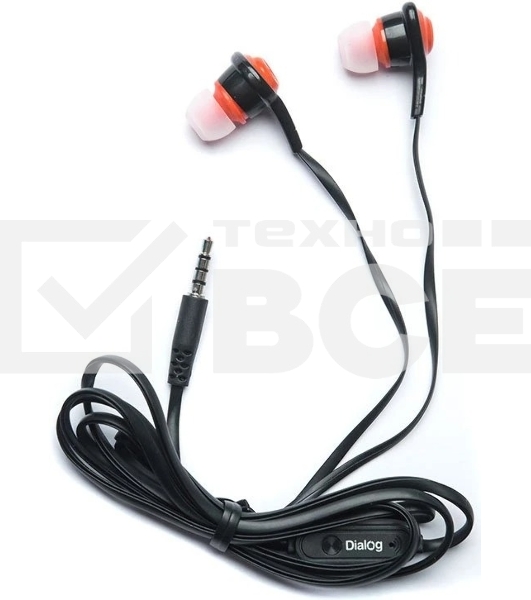 Наушники проводные Dialog ES-50 черный, внутриканальные, Jack 3.5 мм