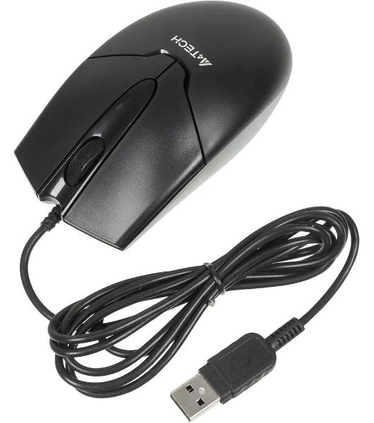 Мышь проводная A4Tech OP-550NU черный, 1000 dpi, USB, кнопки - 3