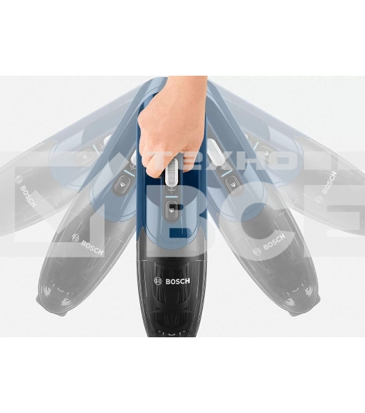 Пылесос вертикальный Bosch BCHF 2MX20 синий, питание от аккумулятора, 150 Вт, уборка сухая, пылесборник 0.4 л