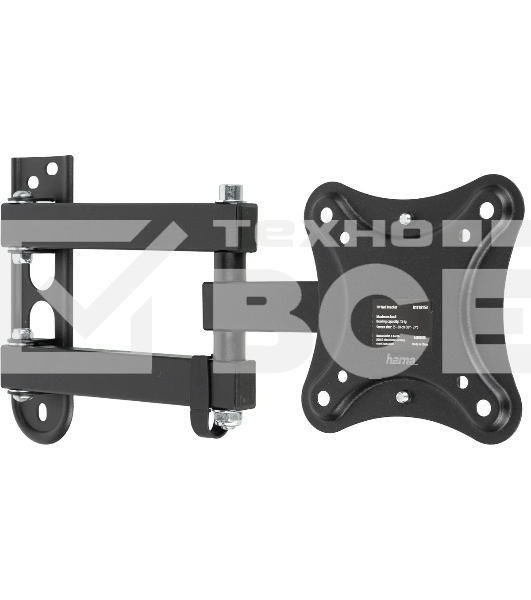 Кронштейн для телевизора Hama R1 118153 черный, 10'-27' макс. 15 кг, настенный, поворотно-выдвижной и наклонный