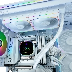 Система жидкостного охлаждения Thermalright Frozen Horizon 240 Digital (240мм, LED temp., White, ARGB/Fans: 2x120мм, 68.9CFM, 28.2dBA, 2000RPM/Pump height 53.2мм, Rad thickness 27мм/S: 1700, 1200, 1851, 115X, AM5, AM4), фото2