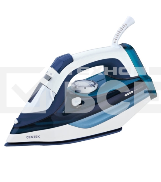 Утюг Centek CT-2319 Blue 1800Вт, антипригарное покрытие, мощный паровой удар, самоочистка, 180мл     