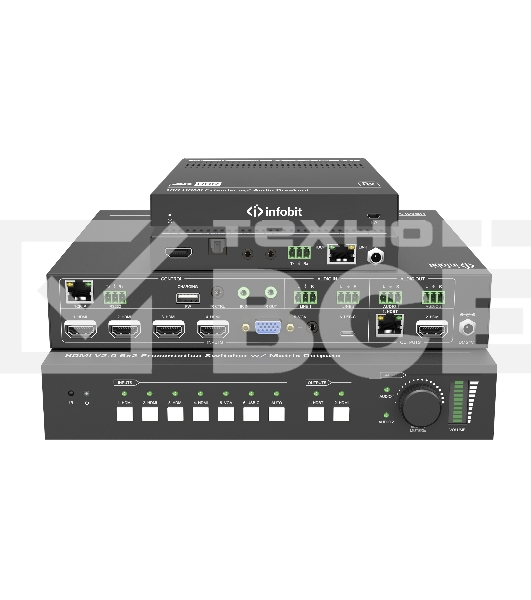 Презентационный коммутатор Infobit [iSwitch 602] 4K60 6X2 с выходами HDMI и HDBaseT