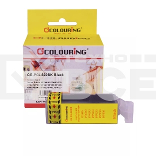 Картридж струйный Colouring CG-PGI-520BK черный с чипом водный (19 мл) для Canon Ip3600/IP4600/MP540/MP550/MP620/MP630/MP980