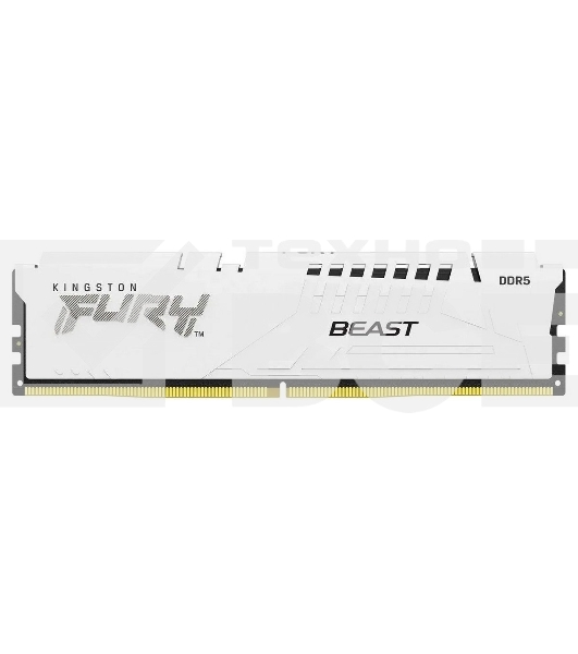Оперативная память Kingston Fury Beast, DDR5, 16GB (1x16GB), 6000MHz, CL36, с радиатором, белый