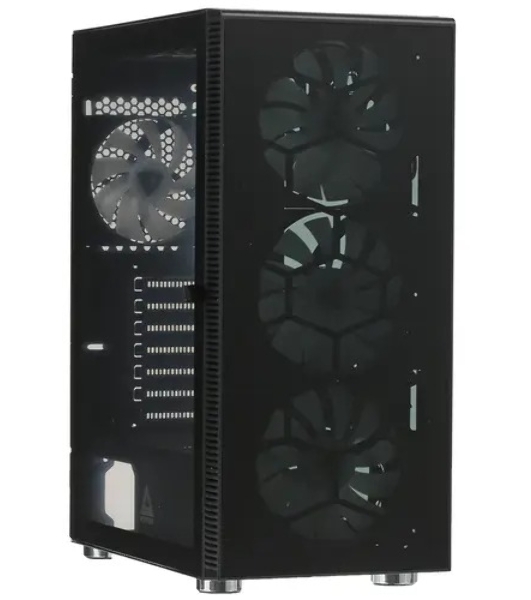 Компьютерный корпус Montech X3 GLASS, без БП, ATX 6x120мм 2xUSB 3.0 1xUSB3.1 audio bott PSU, черный