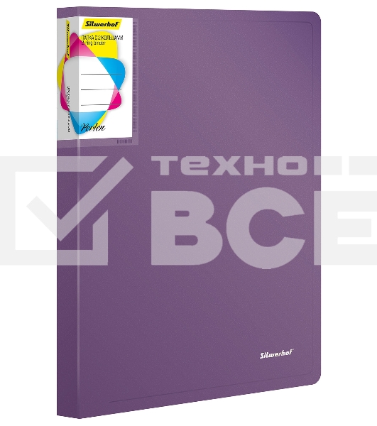 Папка на 2-х кольцах Silwerhof Perlen 271957-73 A4 1мм кор.38мм внутр. с вставкой сиреневый металлик