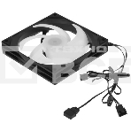 Вентилятор Powercase M53-14 ARGB черный 140x140x25mm (PWM, 80шт./кор, 4pin PWM (M+F)+ 3pin ARGB (M+F), 600-1800±10% об/мин), фото3