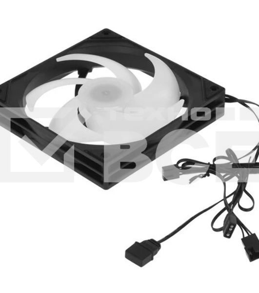 Вентилятор Powercase M53-14 ARGB черный 140x140x25mm (PWM, 80шт./кор, 4pin PWM (M+F)+ 3pin ARGB (M+F), 600-1800±10% об/мин)