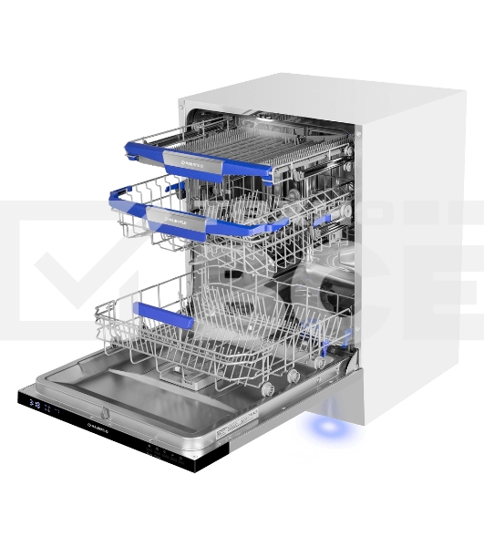 Посудомоечная машина Maunfeld MLP60230 Light Beam Inverter Wi-Fi, нержавеющая сталь, 59.5 см, 14 компл., 44 дБ, класс A+++