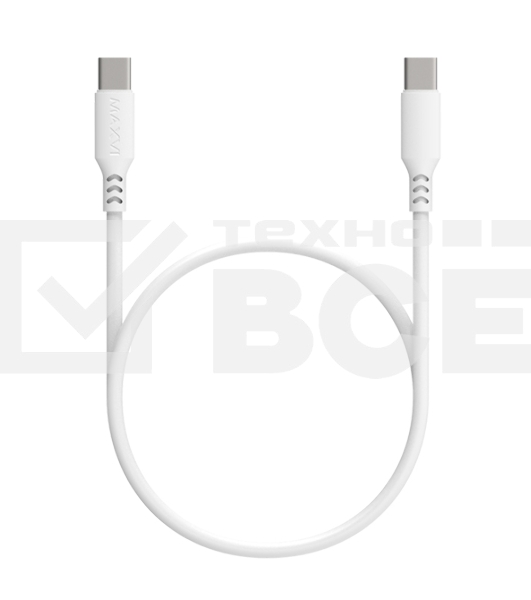 Кабель Maxvi MC-A20 white Type-C - Type-C, 2A ток макс. нагрузки 2А, макс. напряжение 5V, длина кабеля 1м, материал PVC, белый