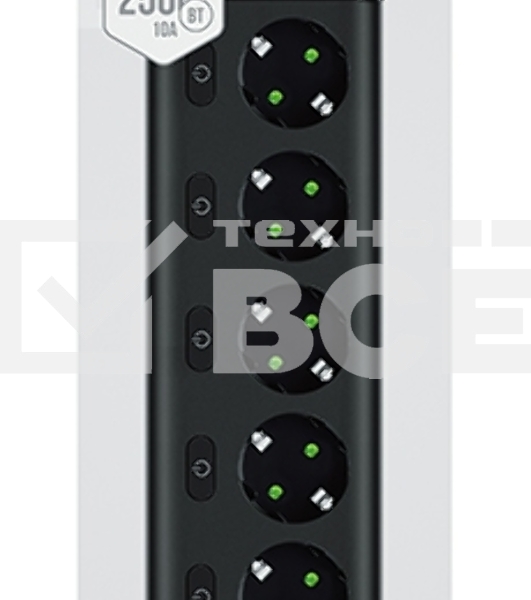 Сетевой фильтр QUMO Power Bar Light SPFSU2 (P-0009), 5 розеток, 2500 Вт, 10A, каб.3м 3*1 мм медь, 4U+2C (2,4A),Bl