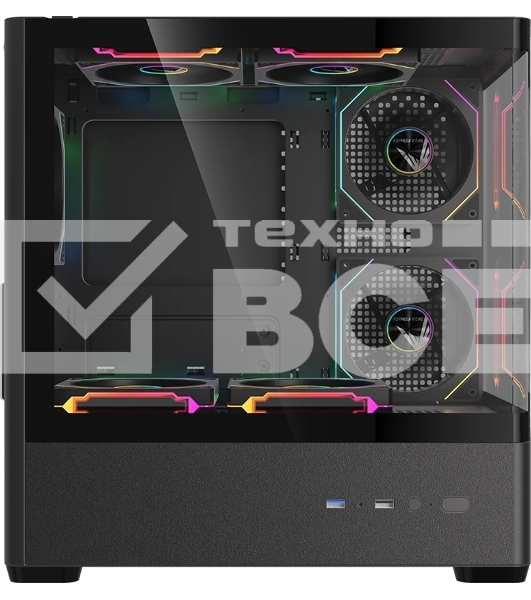 Корпус Formula Crystal U1M черный без БП mATX 1xUSB3.0 1xUSB3.1 audio bott PSU